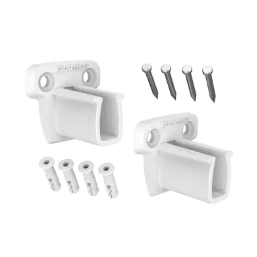 10/$25🦋 Set of 2 NIB Closemaid White Fixed Mounts Side Wall Brackets